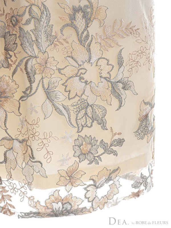 画像10: Lサイズあり【DEA./ディア】フラワーレース / フリル袖/ タイト/ ひざ丈/ ミディアムドレス/ ワンピース/ キャバドレス【OF08】 (10)