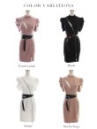 画像15: XSサイズあり【ROBE de FLEURS Glossy/ローブ・ド・フルール グロッシー】バストカット/ ジップ/ ZIP ベルト付き/ 半袖/ パフスリーブ/ タイト/ ミニドレス/ キャバドレス[OF2] (15)