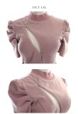 画像13: XSサイズあり【ROBE de FLEURS Glossy/ローブ・ド・フルール グロッシー】バストカット/ ジップ/ ZIP ベルト付き/ 半袖/ パフスリーブ/ タイト/ ミニドレス/ キャバドレス[OF2] (13)