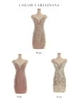 画像15: 【ROBE de FLEURS Glossy/ローブ・ド・フルール グロッシー】刺繍レース/ バックレース/ ストレッチ/ タイト/ ミニドレス/ キャバドレス[OF2] (15)