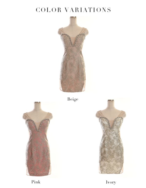 画像15: 【Glossy/グロッシー】刺繍レース/ バックレース/ ストレッチ/ タイト/ ミニドレス/ キャバドレス【HC02】 (15)