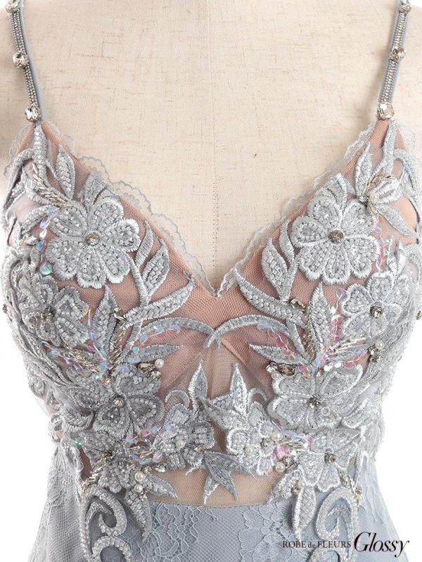 画像3: 【Glossy/グロッシー】レース/ キャミソール/ フラワーモチーフ/ タイト/ ミニドレス/ キャバドレス【HC02】 (3)