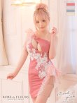 画像3: XSサイズあり【ROBE de FLEURS/ローブドフルール】ジップ / ZIP/ シフォンリボン/ ワンショル/ サイドシアー/ タイト/ レースクリスタルドレス/ ミニドレス/ キャバドレス[OF2] (3)