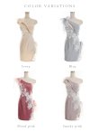 画像15: XSサイズあり【ROBE de FLEURS/ローブドフルール】ジップ / ZIP/ シフォンリボン/ ワンショル/ サイドシアー/ タイト/ レースクリスタルドレス/ ミニドレス/ キャバドレス[OF2] (15)