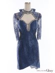 画像13: XSサイズあり【ROBE de FLEURS Glossy/ローブ・ド・フルール グロッシー】アメスリ/ ビジュー/ レース/ サイドシアー/ 七分袖/ 袖あり/ アシメ/ タイト/ ミニドレス/ キャバドレス[OF2] (13)