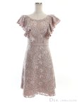 画像12: Lサイズあり【DEA. by ROBE de FLEURS/ディアバイローブドフルール】ワンピース/ 総レース/ パール/ フリル袖/ 袖あり/ 膝丈/ フレア/ミディアム/ キャバドレス[OF2] (12)
