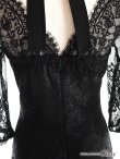 画像15: XS〜Lサイズあり【ROBE de FLEURS Glossy/ローブ・ド・フルール グロッシー】ホルターネック/ アメスリ/ レーススリーブ/ 七分袖/ 長袖/ 袖あり/ ジップ/ タイト/ ミニドレス/ キャバドレス[OF2] (15)