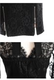 画像18: XS〜Lサイズあり【ROBE de FLEURS Glossy/ローブ・ド・フルール グロッシー】ホルターネック/ アメスリ/ レーススリーブ/ 七分袖/ 長袖/ 袖あり/ ジップ/ タイト/ ミニドレス/ キャバドレス[OF2] (18)