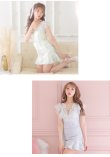 画像5: XS〜Lサイズあり【ROBE de FLEURS/ローブドフルール】セットアップ/ スカートパンツ/ フロントクロス/ フリル/ ミニドレス/ キャバドレス[OF2] (5)