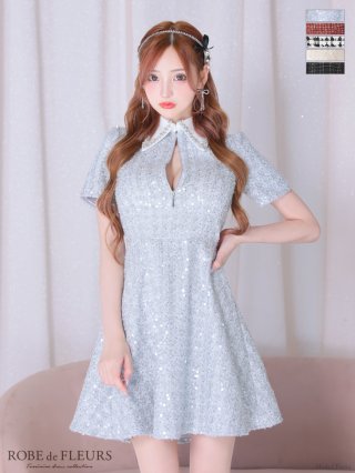 ローブドフルール　ドレス　袖あり Lサイズあり】 【Glossy/グロッシー】ジップ/ ZIP 袖あり/サイド