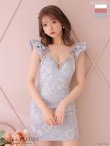 画像10: XSサイズあり【ROBE de FLEURS/ローブドフルール】リボン/ 格子柄/ フリル/ フラワーレース/ ビジュー/ タイト/ ミニドレス/ キャバドレス[OF2] (10)
