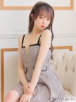 画像4: XSサイズあり【ROBE de FLEURS/ローブドフルール】ツイード/ ジップ/ リボンチョーカー/ キャミソール/ フレア/ ミニドレス/ キャバドレス[OF2] (4)