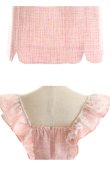 画像14: XSサイズあり【ROBE de FLEURS/ローブドフルール】ラメツイード/ レースフリル袖/ ウエストカット/ スリット/ ハートカット/ タイト/ ミニドレス/ キャバドレス[OF2] (14)