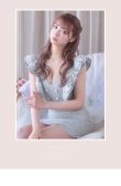 画像7: XSサイズあり【ROBE de FLEURS/ローブドフルール】ラメツイード/ レースフリル袖/ ウエストカット/ スリット/ ハートカット/ タイト/ ミニドレス/ キャバドレス[OF2] (7)