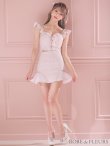 画像8: XSサイズあり【ROBE de FLEURS/ローブドフルール】スプリングツイード/ パール/ フリル/ セットアップ/ ミニドレス/ キャバドレス[OF2] (8)
