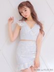 画像20: XSサイズあり【ROBE de FLEURS/ローブドフルール】スパンコール/ フラワーレース/ セットアップ/ ノースリーブ/ ミニドレス/ キャバドレス[OF2] (20)