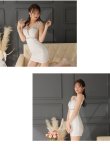 画像3: 【ROBE de FLEURS Glossy/ローブ・ド・フルール グロッシー】スパンコール付きレース/ ノースリーブ/ ストレッチ/ サイドチュール/ タイト/ ミニドレス/ キャバドレス[OF2] (3)