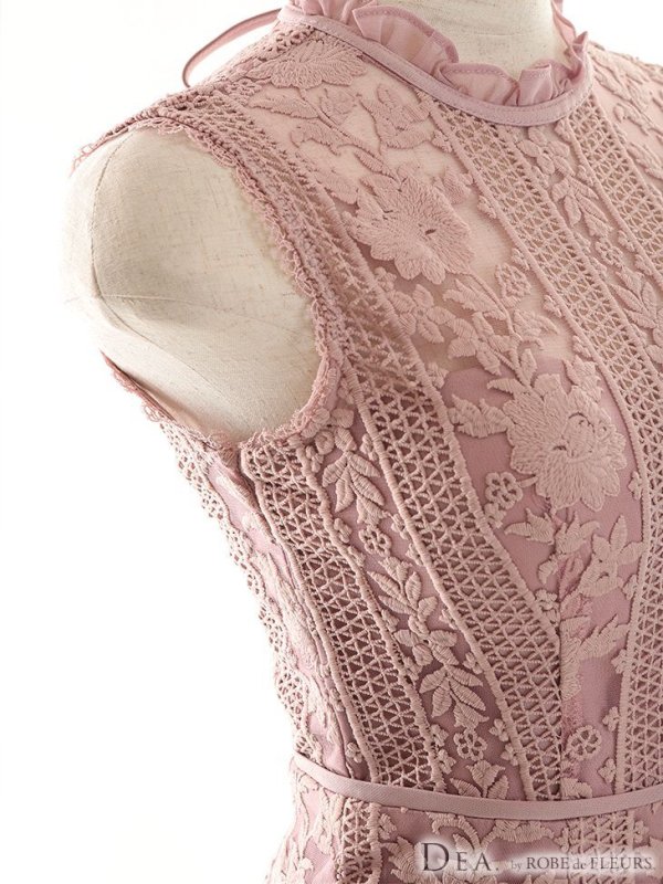 画像11: Lサイズあり【DEA./ディア】マーメイド/ ケミカルレース/ ノースリーブ/ ワンピース/ ミモレ丈/ ミディアムドレス/ キャバドレス【OF08】 (11)