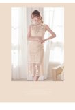画像4: Lサイズあり【DEA. by ROBE de FLEURS/ディアバイローブドフルール】マーメイド/ ケミカルレース/ ノースリーブ/ ワンピース/ ミモレ丈/ ミディアムドレス/ キャバドレス[OF2] (4)
