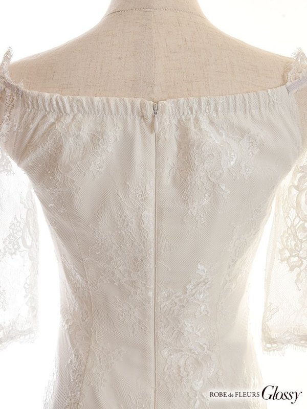 画像12: Lサイズあり【Glossy/グロッシー】ジップ/ ZIP/ オフショル/ サイドレース/ スリット/ ロングドレス/ キャバドレスlong[OF08] (12)