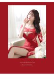 画像6: Lサイズあり【Glossy/グロッシー】ジップ/ ZIP/ オフショル/ サイドレース/ スリット/ ロングドレス/ キャバドレスlong[OF08] (6)