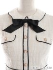 画像10: XS-Lサイズあり【ROBE de FLEURS/ローブドフルール】ツイード/ リボン/ 襟つき/ 台形スカート/ ミニドレス/ キャバドレス[OF2] (10)