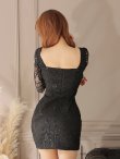 画像13: 【ROBE de FLEURS Glossy/ローブ・ド・フルール グロッシー】レーススリーブ/ 七分袖/ 長袖/ 袖あり/ ウエストシースルー/ ジップ/ タイト/ ミニドレス/ キャバドレス[OF2] (13)