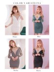 画像15: 【ROBE de FLEURS Glossy/ローブ・ド・フルール グロッシー】アメスリ/ ビジューホルター/ レース/ チュールスリーブ/ 長袖/ 袖あり/ タイト/ ミニドレス/ キャバドレス[OF2] (15)
