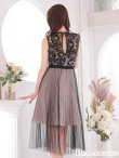 画像8: Lサイズあり【DEA. by ROBE de FLEURS/ディアバイローブドフルール】ケミカルレース/ チュール/ フロントジップ/ ZIP/ ワンピース/ Aライン/ マキシ丈/ キャバドレス[OF2] (8)