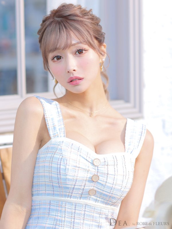 画像12: Lサイズあり【DEA./ディア】ラメ入りスプリングニット/ ツイード/ マーメイド/ フリル/ ミディアム丈/ ワンピース/ キャバドレス【OF08】 (12)