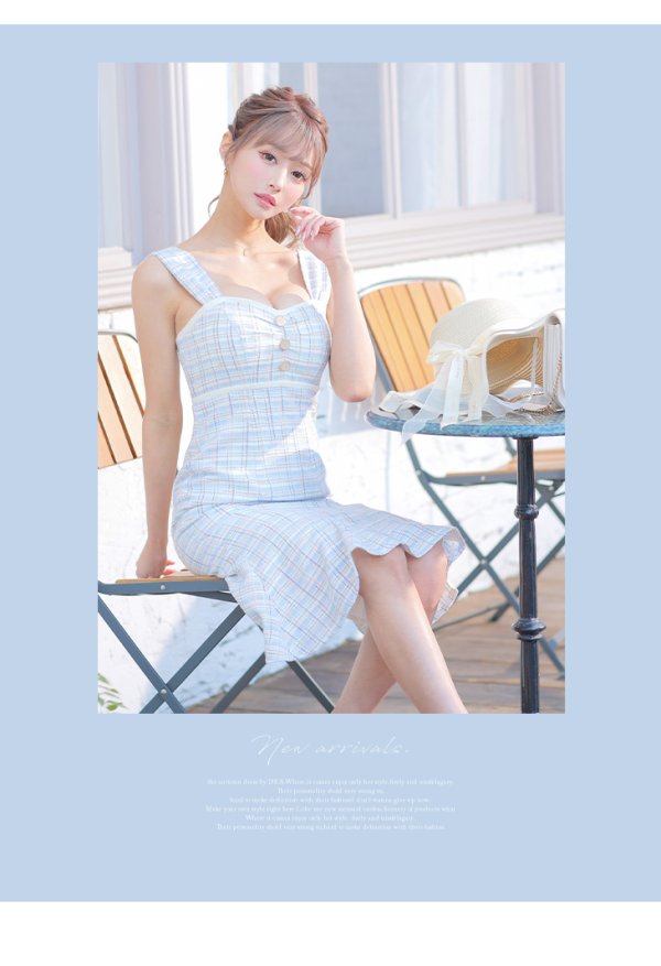 画像14: Lサイズあり【DEA./ディア】ラメ入りスプリングニット/ ツイード/ マーメイド/ フリル/ ミディアム丈/ ワンピース/ キャバドレス【OF08】 (14)