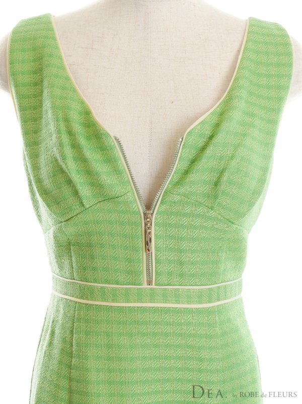 画像16: XS-Lサイズあり【DEA./ディア】スプリングツイード/ マーメイド/ アシンメトリー裾/ ジップ/ タイト/ ミディアム丈/ ワンピース/ キャバドレス【OF08】 (16)