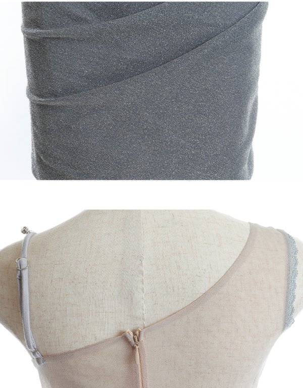 画像20: XSサイズあり【Glossy/グロッシー】立体フラワー/ ラメ/ キャミソール/ アシンメトリー/ ワンショル/ タイト/ ミニドレス/ キャバドレス【HC02】 (20)