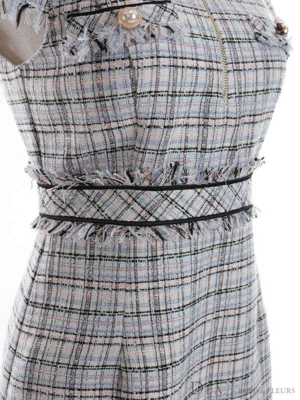 画像18: XS-Lサイズあり【DEA./ディア】ジッパー/ 襟付き/ 半袖/ 袖あり/ スプリングツイード/ タイト/ ミニドレス/ キャバドレス【OF08】 (18)