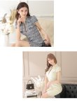 画像13: XS-Lサイズあり【DEA. by ROBE de FLEURS/ディアバイローブドフルール】ジッパー/ 襟付き/ 半袖/ 袖あり/ スプリングツイード/ タイト/ ミニドレス/ キャバドレス[OF2] (13)