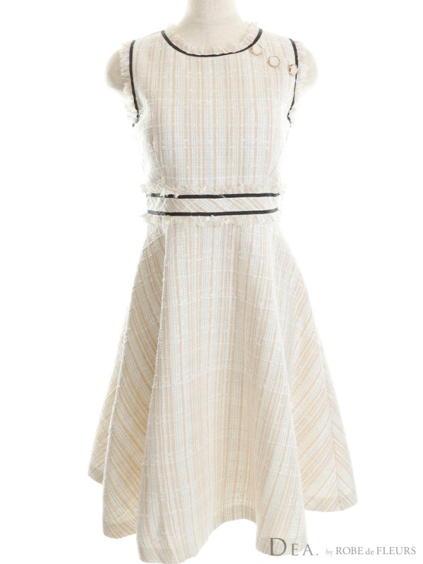 画像12: Lサイズあり【DEA./ディア】スプリングツイード/ フレア/ ミディ丈/ ひざ丈/ ミディアムドレス/ ワンピース/ キャバドレス【OF08】 (12)