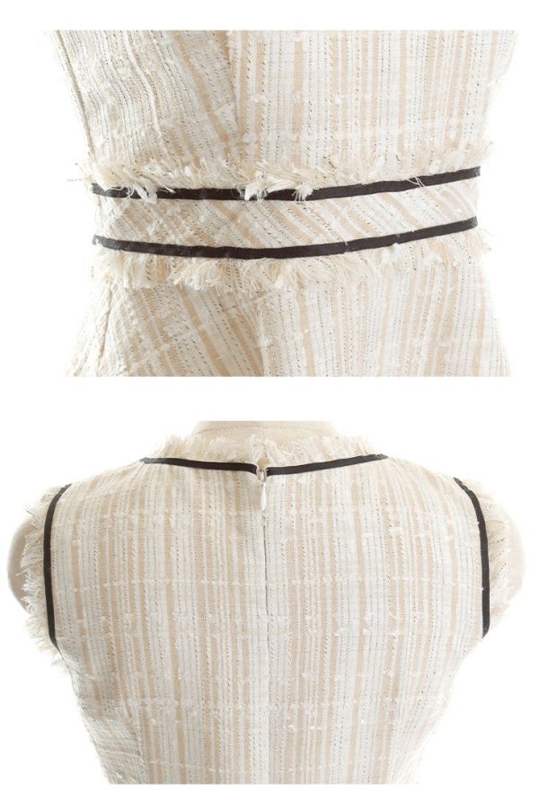 画像14: Lサイズあり【DEA./ディア】スプリングツイード/ フレア/ ミディ丈/ ひざ丈/ ミディアムドレス/ ワンピース/ キャバドレス【OF08】 (14)