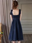 画像14: Lサイズあり【DEA.by ROBE de FLEURS/ディアバイローブドフルール】ショルダーリボン/ チュール/ フレア/ Aライン/ ストレッチ/ ミディアム丈/ ワンピース/ キャバドレス[OF2] (14)