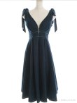 画像32: Lサイズあり【DEA.by ROBE de FLEURS/ディアバイローブドフルール】ショルダーリボン/ チュール/ フレア/ Aライン/ ストレッチ/ ミディアム丈/ ワンピース/ キャバドレス[OF2] (32)