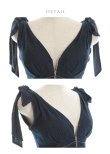 画像33: Lサイズあり【DEA.by ROBE de FLEURS/ディアバイローブドフルール】ショルダーリボン/ チュール/ フレア/ Aライン/ ストレッチ/ ミディアム丈/ ワンピース/ キャバドレス[OF2] (33)
