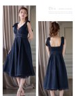 画像16: Lサイズあり【DEA.by ROBE de FLEURS/ディアバイローブドフルール】ショルダーリボン/ チュール/ フレア/ Aライン/ ストレッチ/ ミディアム丈/ ワンピース/ キャバドレス[OF2] (16)