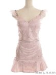 画像21: XSサイズあり【ROBE de FLEURS/ローブドフルール】スパンコール/ ドットチュール/ セットアップ/ノースリーブ/ フリル/ ミニドレス/ キャバドレス[OF2] (21)