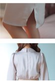 画像14: Lサイズあり【DEA. by ROBE de FLEURS/ディアバイローブドフルール】サテン/ ロングスリーブ/ 七分袖/ 長袖/ 袖あり/ ベルト付き/ 膝丈/ タイト/ ミディアムドレス/ キャバドレス[OF2] (14)
