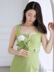 画像6: XS-Lサイズあり【DEA. by ROBE de FLEURS/ディアバイローブドフルール】 ジップ/ シンプル/ ワンカラー/ノースリーブ/ タイト/ ミディアムドレス/ キャバドレス[OF2] (6)