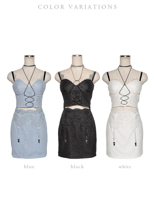 画像15: 10th SPECIAL COLLECTION 【XSサイズあり】【ROBE de FLEURS/ローブドフルール】Lingerie Like Set Up Dress/ セットアップ/ ランジェリーライク/ チョーカー/ 刺繍レース/ タイト/ ミニドレス/ キャバドレス[OF08] (15)