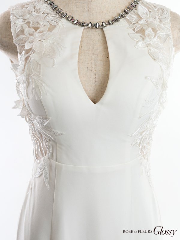 画像9: 【Glossy/グロッシー】マーメイド/ バストカット/ サイドフラワーレース/ ワンカラー/ ロングドレス/ キャバドレスlong[OF08] (9)