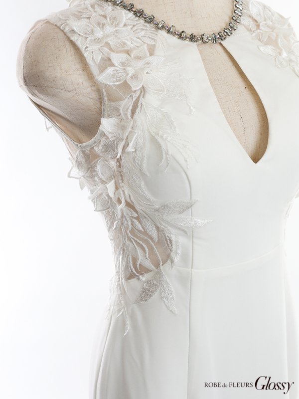 画像10: 【Glossy/グロッシー】マーメイド/ バストカット/ サイドフラワーレース/ ワンカラー/ ロングドレス/ キャバドレスlong[OF08] (10)