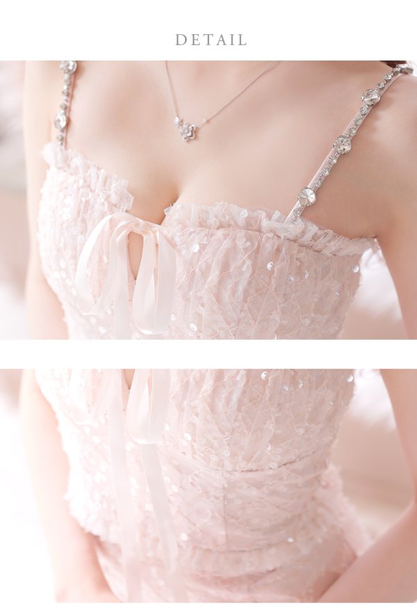画像13: XSサイズあり【ROBE de FLEURS/ローブドフルール】マーメイド/ スパンコールレース/ ビジュー/ セットアップ/ キャミソール/ ミニドレス/ キャバドレス[OF2] (13)