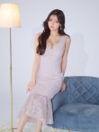 画像3: XS-Lサイズあり【DEA. by ROBE de FLEURS/ディアバイローブドフルール】マーメイド/ 裾レース/ ノースリーブ/ ワンカラー/ 膝丈/ ミディアムドレス/ キャバドレス[OF2] (3)