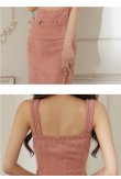 画像13: Lサイズあり【DEA.by ROBE de FLEURS/ディアバイローブドフルール】スウェード/ ウエストカットデザイン/ ノースリーブ/ ストレッチ/ ミディアム丈/ タイト/ ミディアムドレス/ キャバドレス[OF2] (13)